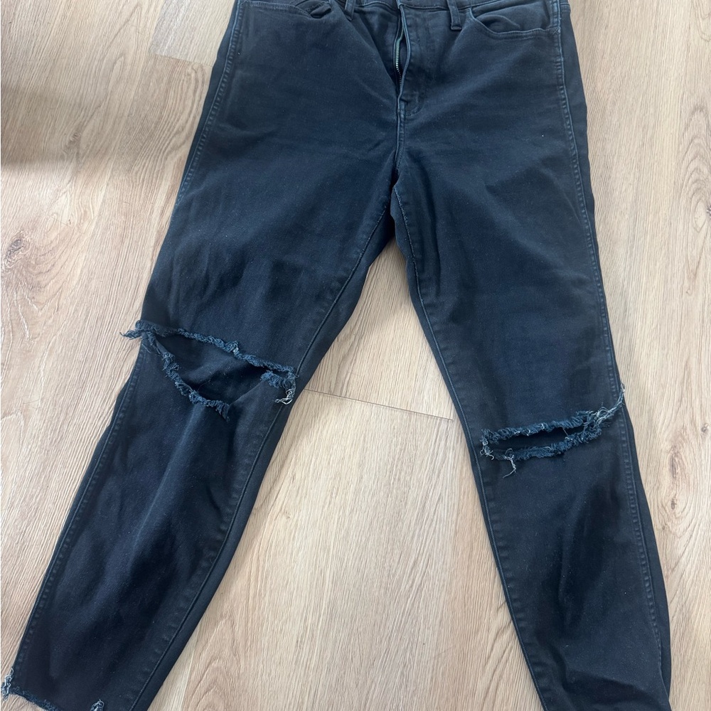 Madewell Black Ripped Skinny Jeans